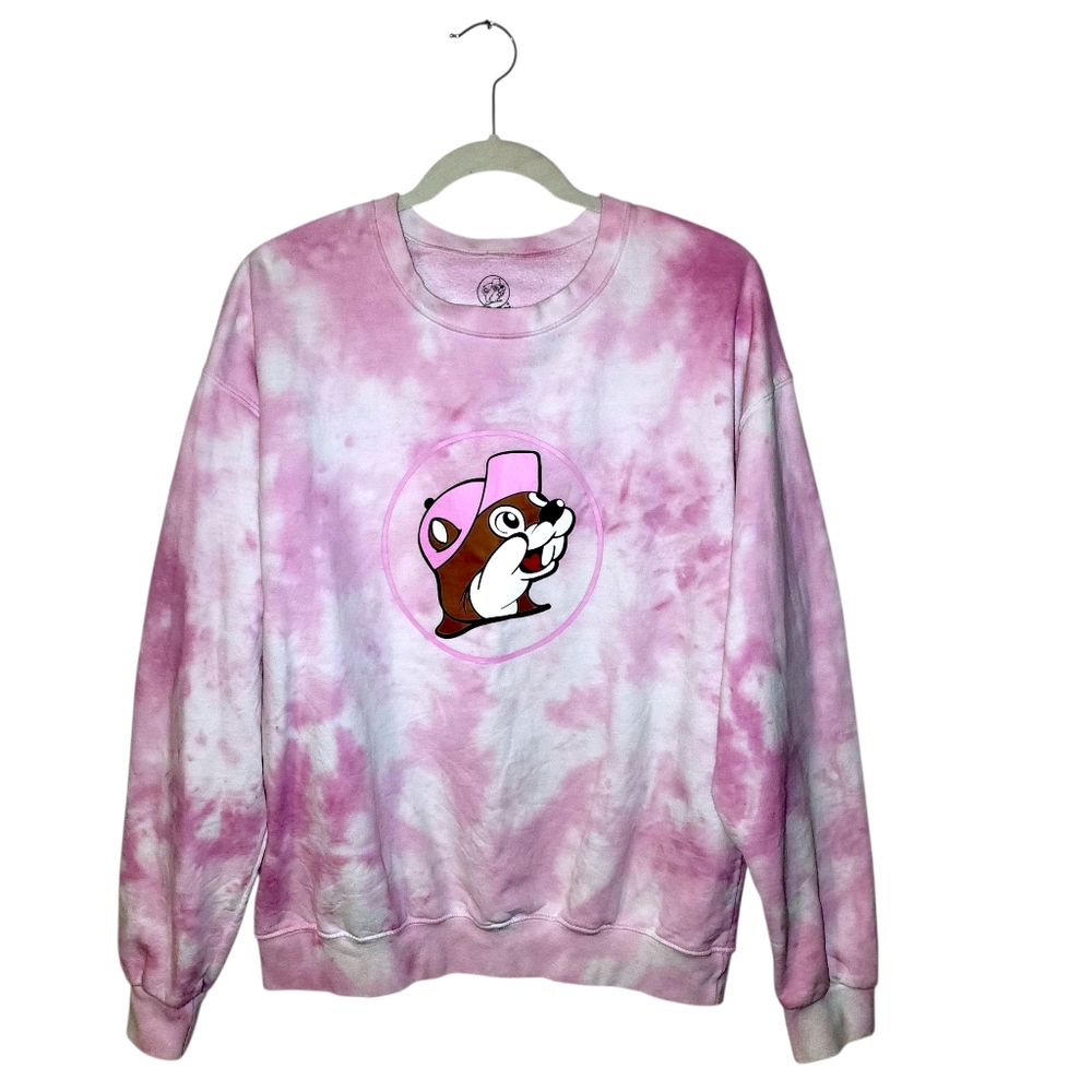 Buc-ee's Pink Tie-Dye Sweatshirt | Size Medium